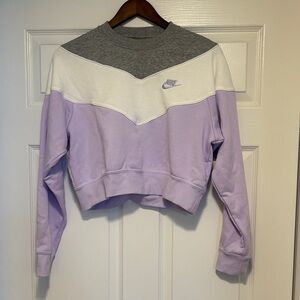 Nike Women's Tri-Tone Sweatshirt - Gray, White, Lavender